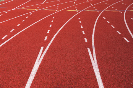 running track in sport fieldの写真素材