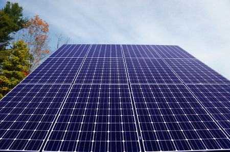 solar panel against blue sky