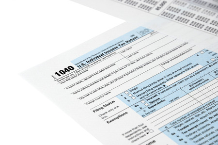close up on 1040 tax form