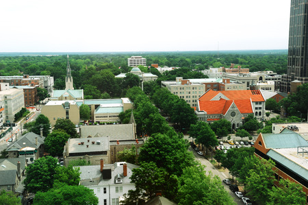 high angle view of Raleigh downtownの写真素材