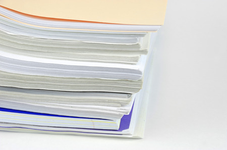 close up on stacking documents for design