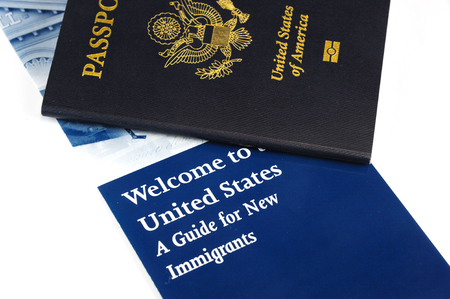 USA passport and immigration welcome letter