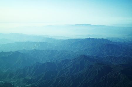 panorama of mountain range viewの写真素材