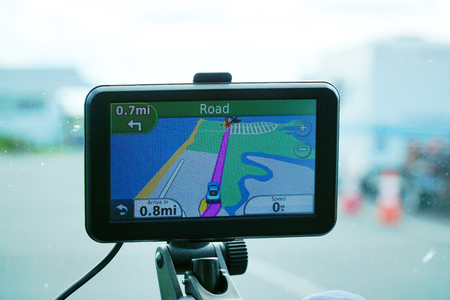 gps device and display put on the car