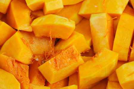 chopped butternut squash backgroundの写真素材