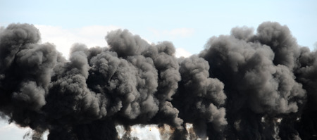 explosion smoke against sky as background for design