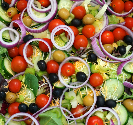 fresh chopped vegetable salad as food background