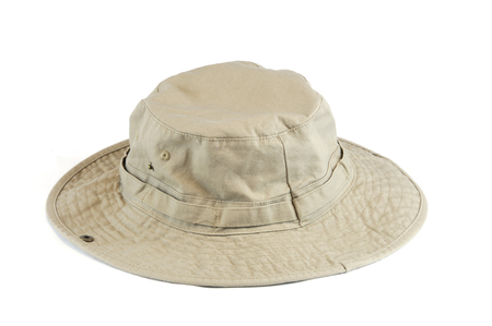 close up cotton sun hat isolated on white backgroundの写真素材