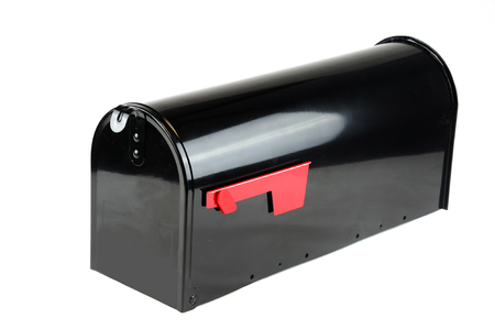 close up on mail box isolated on white backgroundの写真素材