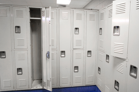 close up on lockers inside the gym