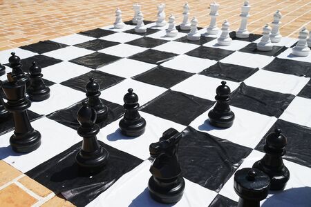 close up on big chess outdoorの写真素材