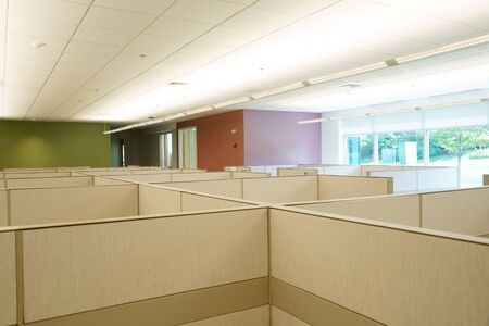 cubicles inside office building, place of work