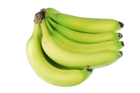 yellow banana on white backgroundの写真素材