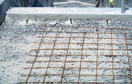 close up on iron casting lattice for road constructionの写真素材