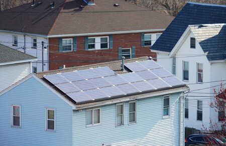 solar panel installed on the house roof
