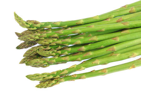 fresh asparagus isolated on white backgroundの写真素材