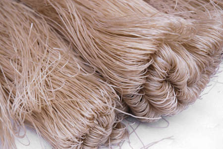 close up on brown dry rice noodle
