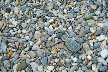 top view of pebble beach backgroundの写真素材