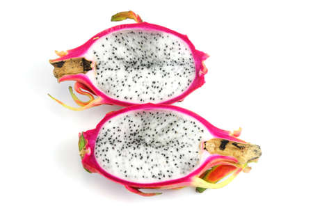 white dragon fruit isolated on white backgroundの写真素材