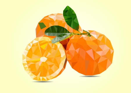 Abstract 3D oranges with connected lines.のイラスト素材