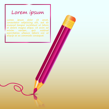 Crayons - colored pencil - vector on white and gold backgroundのイラスト素材