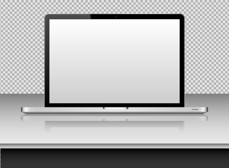 laptop with blank screen to present your application design. Realistic illustrationのイラスト素材