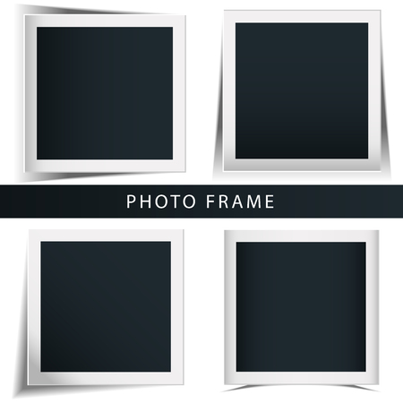 Collection of the concept of rotation of the retro photo frame isolated white backgroundのイラスト素材