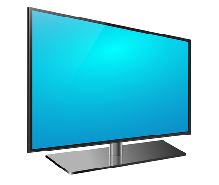 Curved tv. 4k Ultra HD screen, led television. Isolated on white background.のイラスト素材