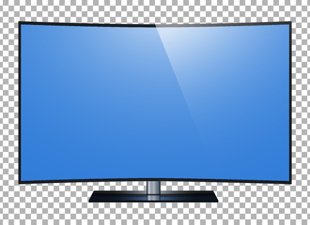 Curved tv. 4k Ultra HD screen, led tv isolated transparency background.のイラスト素材