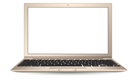 Laptop with blank screen to present your application design. Isolated on a white backgroundのイラスト素材