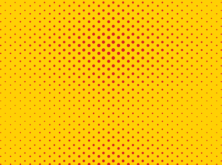 Circular halftone dots vector on yellow background.
