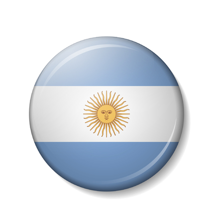 Vector illustration of ARGENTINA flag buttons, 3d round vector icons.のイラスト素材
