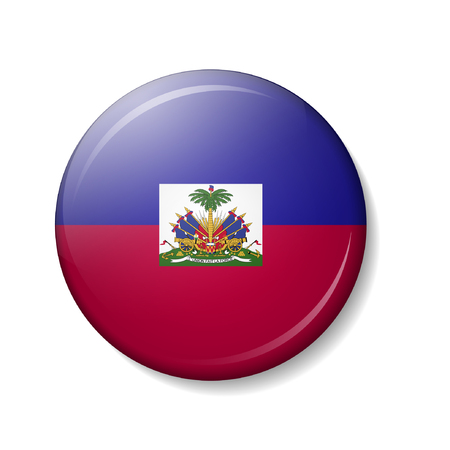 Vector illustration of HAITI flag buttons, 3d round vector iconsのイラスト素材
