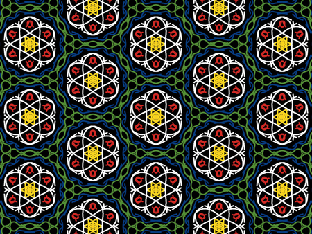 White and green color Pattern Mandala With Abstract Floral And Leave Style. Repeating Sample Figure...