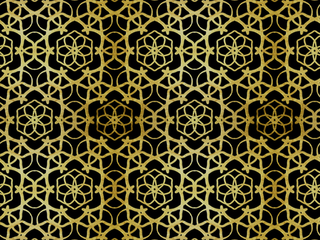 Oriental pattern gold color, illustration. Flower Mandala. Vintage decorative elements. Ornament....