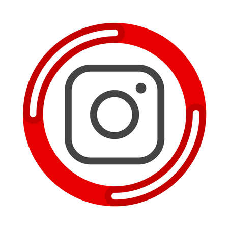 Hipster photo camera line icon on background. Vector illustration flat design UI and UX.