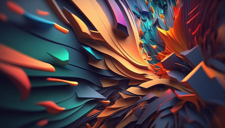 3d rendering of abstract geometric composition, digital art works. computer generated image.