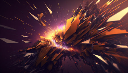 3d illustration of abstract geometric composition,digital art works. 3d rendering.の写真素材