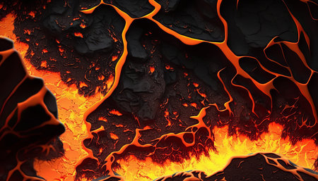 Magma volcano background. Lava fire using UI UX Designの写真素材