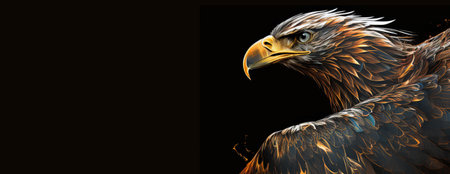 Abstract Eagle isolated on a black backgroundの写真素材