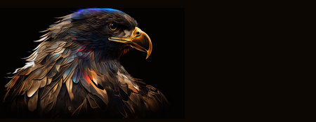 Abstract Eagle isolated on a black background
