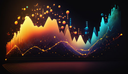 Abstract background chart stock market. Generative AIの写真素材
