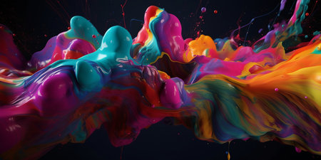 Background Abstract Realistic Paint, Bright Colorの素材