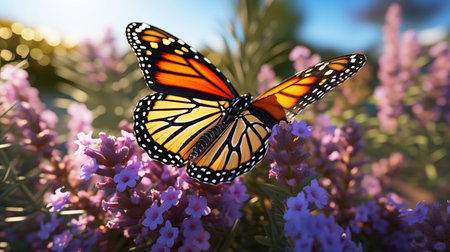 Close-Up of a Delicate Monarch Butterfly.