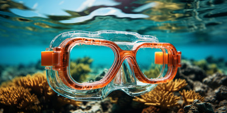 Diving Goggles in Coral Reef.の素材