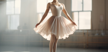 Female Ballet Dancer with Pointe Shoesの素材