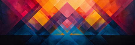 Abstract geometric background with colorful triangles. illustration for your design.の素材