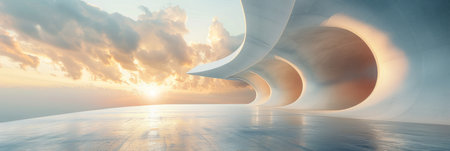 Abstract architecture background. Futuristic interior designの素材