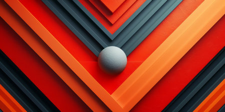 An egg placed on a vibrant red, orange, and black backdrop.の素材