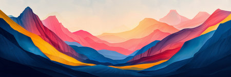 Mountain landscape background. Colorful layers of mountainsの素材